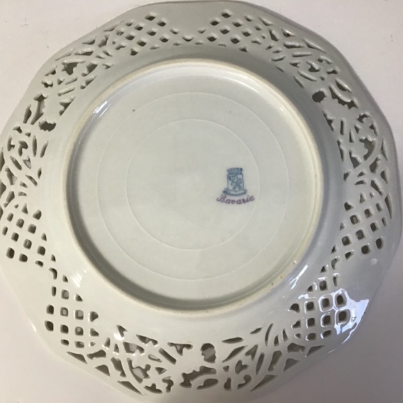 Vintage Schumann Bavaria With Flowers Pattern Reticulated Plate - Picture 3 of 7